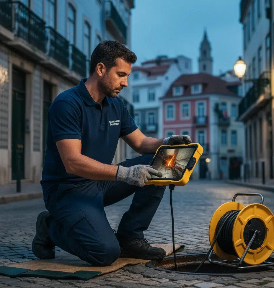 Inspeção de vídeo CCTV em canalizações e esgotos em Lisboa - Canalizador 24