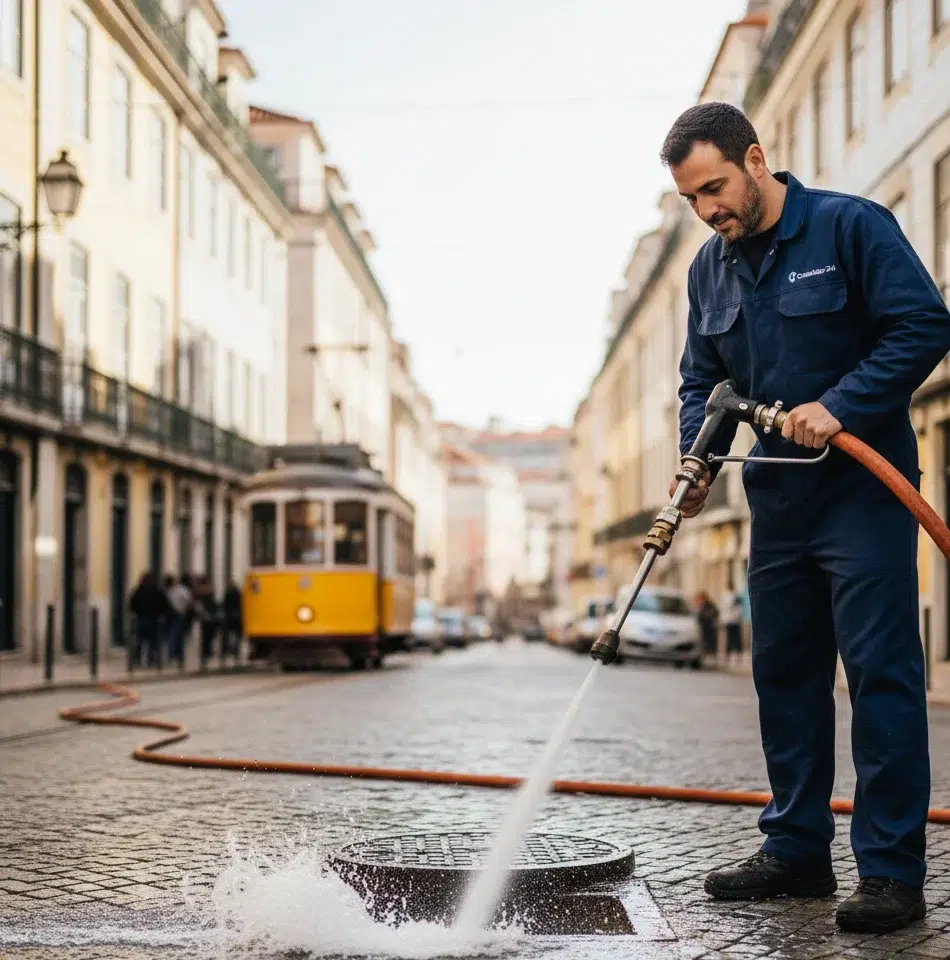 Técnico qualificado a reparar fuga de água em casa de banho em Lisboa